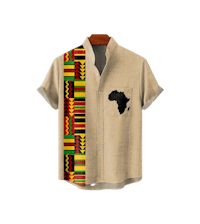 a men's shirt with an african pattern on it