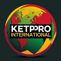 ketpro international logo on a black background
